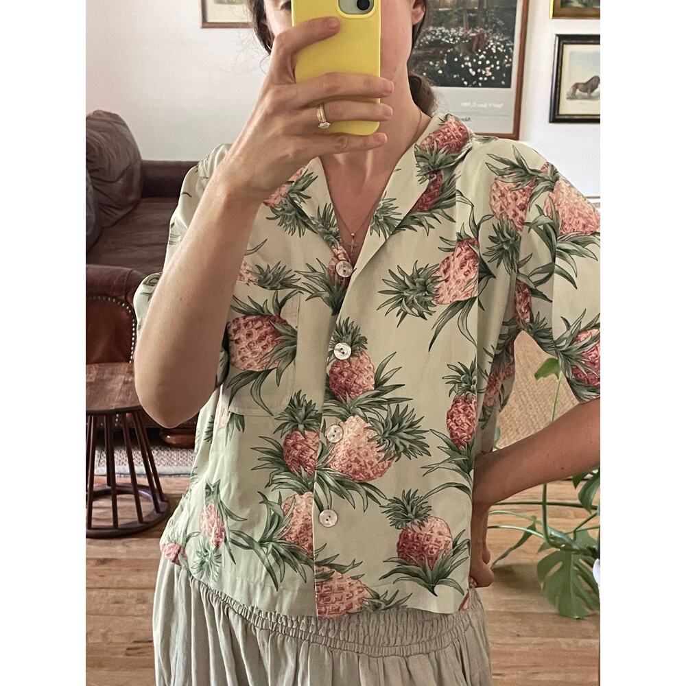 Hawaiian Shirt Vintage Raw Silk